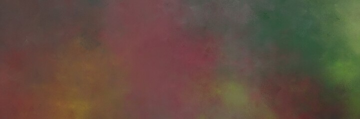 abstract painted art grunge horizontal banner background  with old mauve, pastel brown and dark slate gray color