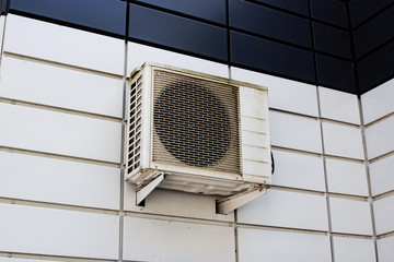 Air conditioning on the wall of building