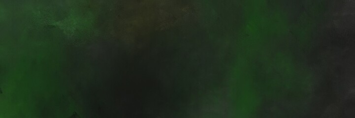vintage painted art decorative horizontal background banner with very dark green, dark slate gray and old lavender color