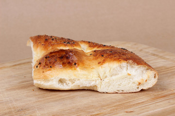 Ramadan Pita (Ramazan Pidesi) Traditional Turkish bread for holy month Ramadan.