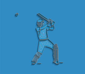 Abstract background with batsman playing cricket championship background. Use for cover, poster, template, brochure, decorated, flyer, banner.