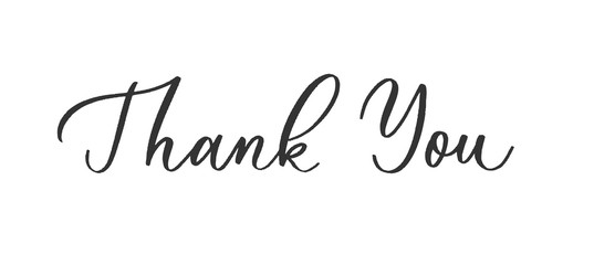 Thank you - wedding calligraphic inscription  with  smooth lines.
