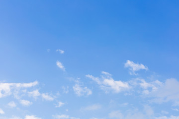 Blue sky with white clouds background.