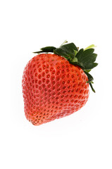 red strawberry on white background