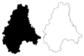 Diekirch District (Grand Duchy of Luxembourg) map vector illustration, scribble sketch Diekirch map