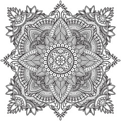 Fototapeta premium Coloring page. Antistress coloring book for adults. Mandala. Outline drawing
