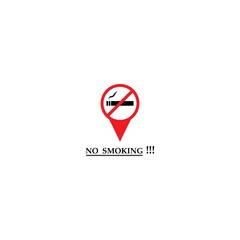 No smoking sign on white