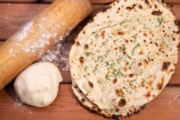 indian bread lavash on the table