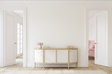 Hallway interior. 3d render.