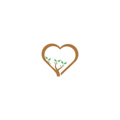 Love tree with heart leaves vector illustration