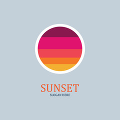 isolated round shape sunset vector logo