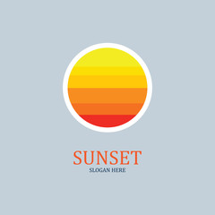 isolated round shape sunset vector logo