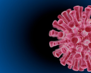 3D illustration of a corona virus COVID-19 SARS