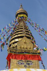 The temple of Swayambhunath at Kathmandu in Nepal