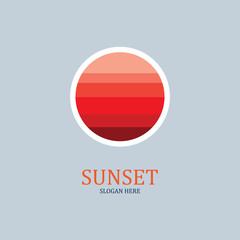 isolated round shape sunset vector logo