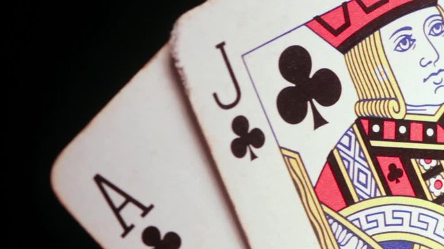 old playing cards ace jack  Blacjack sinning loop 