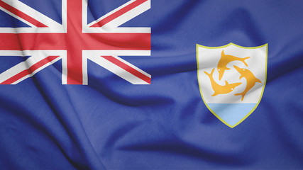 Anguilla flag with fabric texture
