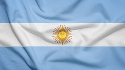 Argentina flag with fabric texture