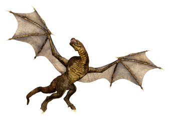 3D Rendering Fairy Tale Dragon on White