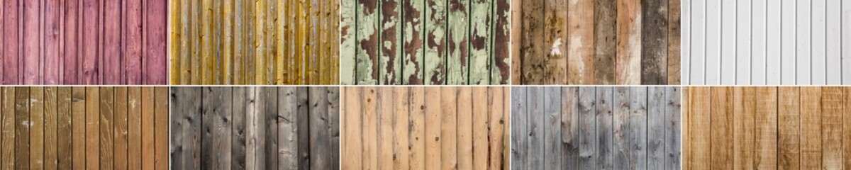 collection of old wood surface backgrounds