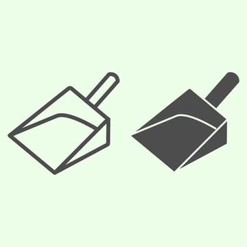 recommend clip art: Garbage scoop line and solid icon. House cleaning plastic shovel or dustpan outline style pictogram on white background. Housework tools signs for mobile concept and web design. Vector graphics.