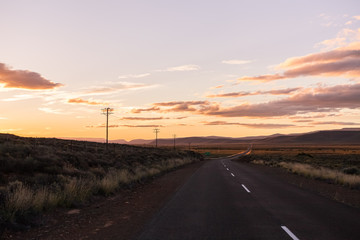 Empty Road at Sunset