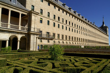 San Lorenzo de El Escorial (Spain). Garden outside the Royal Monastery of San Lorenzo de El Escorial