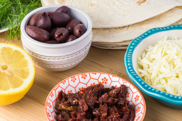 Mediterranean style quesadillas.