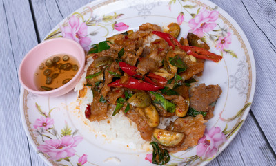 Thai food mixed dishes 