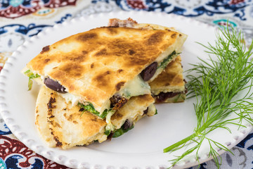 Mediterranean style quesadillas.
