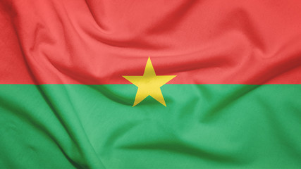 Burkina Faso flag with fabric texture