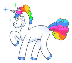 Funny cartoon unicorn