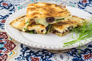 Mediterranean style quesadillas.