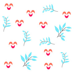 black and white pattern for paper and fabric printing. small leaf pattern.