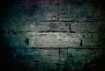 Stone brick wall in dark grunge style for modern graphic design blank background