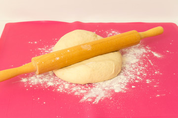 rolling pin and dough