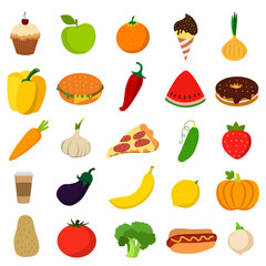tasty food color flat icon color