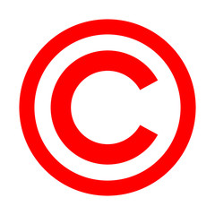 Fototapeta premium Sign of copyright, Copyright icon protection property vector, Copyright symbol,