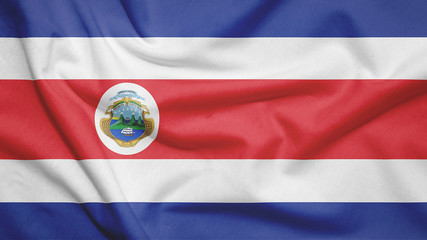 Costa Rica flag with fabric texture