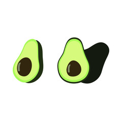 cute flat illustration avocado set two