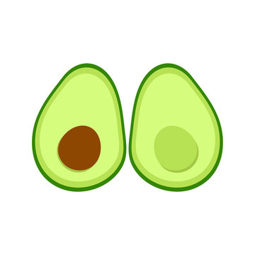 cute flat illustration avocado set 