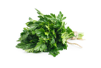 Bunch of parsley isolated on white background