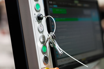 control panel of industrial computerized equipment