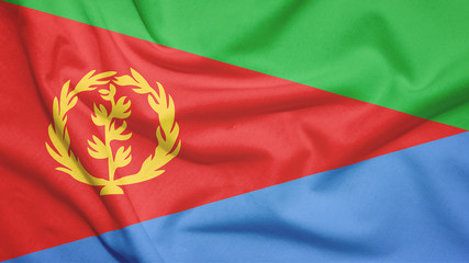 Eritrea flag with fabric texture
