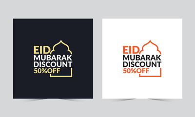 Creative eid discount template design for social media