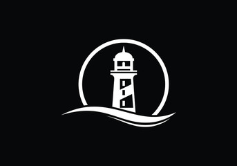 Lighthouse logo template Vector, Lighthouse Logo design