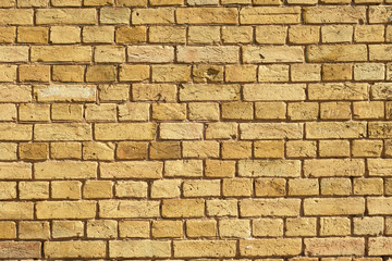 View of the old yellow brick wall.
