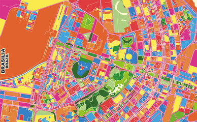 Brasilia, Brazil, colorful vector map