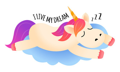 Cute unicorn T shirt design print