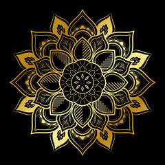 Circular Flower Mandala with vintage floral style, Vector mandala Oriental pattern, Hand drawn decorative element. Unique design with petal flower. Concept relax and meditation use for page logo book